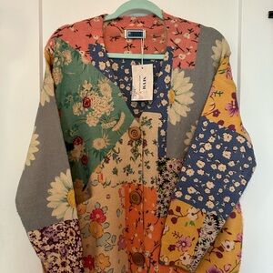 NFYM Ninan sweater NWT floral multicolor patchwork